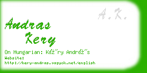 andras kery business card